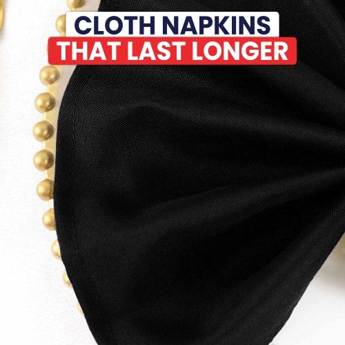 Canadian Linen Black Dinner Napkins, 18"x18", 12 Pack Polyester Reusable Washable Table Linen Soup Napkins for Dinner, Resorts Lunch Hotel & Parties