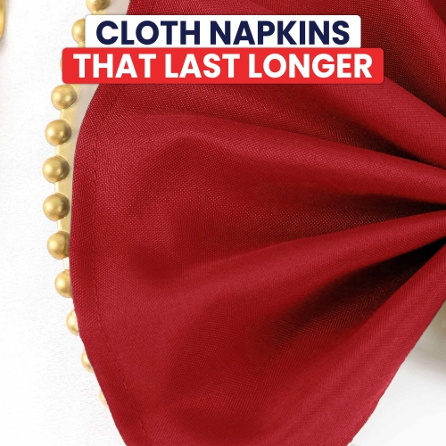 Canadian Linen Red Dinner Napkins, 18"x18", 12 Pack Polyester Reusable Washable Banquet Table Linen Food Napkins for Wedding Dinners, Resorts Parties