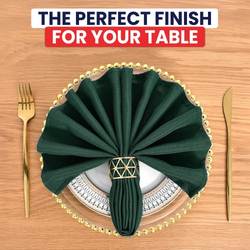 Canadian Linen Hunter Green Dinner Napkins 18"x18", 12 Pack Polyester Reusable Washable Table Linen Napkins for Dinner Resorts Wedding Parties & Hotel