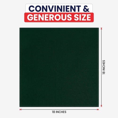 Canadian Linen Hunter Green Dinner Napkins 18"x18", 12 Pack Polyester Reusable Washable Table Linen Napkins for Dinner Resorts Wedding Parties & Hotel