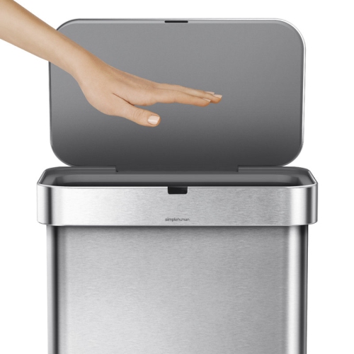 Simplehuman 58L Rectangular Sensor Can - Voice + Motion Control - Brushed