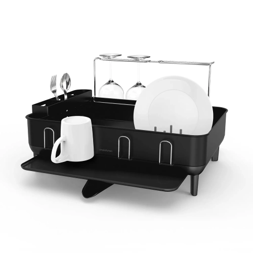 Simplehuman steel frame dishrack, matte black steel