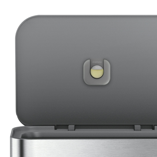Simplehuman 45L Liner Rim Rectangular Step Can - Brushed w/ grey plastic