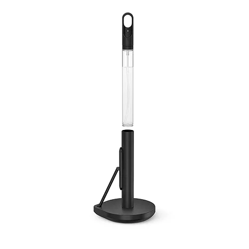 simplehuman Standing Paper Towel Holder with Spray Pump, Black Stainless Steel