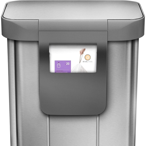 Simplehuman 55L Liner Rim Rectangular Step Can - Brushed Stainless Steel