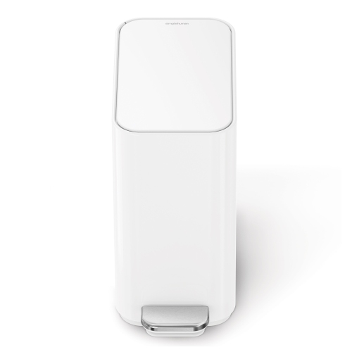 Simplehuman 5L slim step can, white steel
