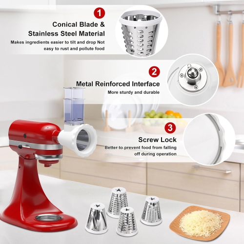 Accessoire de trancheuse/râpe pour batteur sur socle de cuisine, râpe à fromage, trancheuses alimentaires, hachoir à légumes et accessoires de