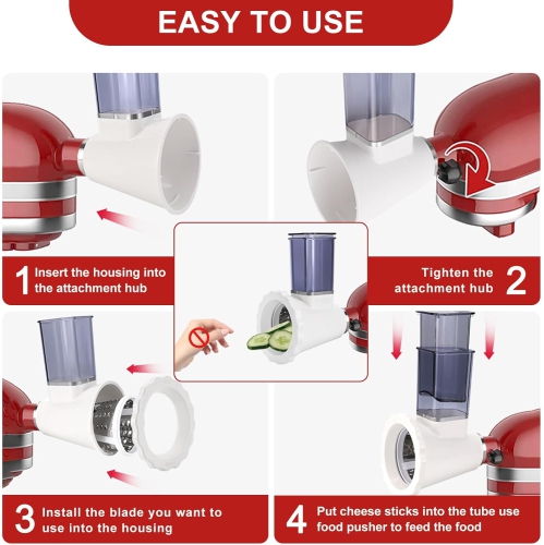 Accessoire de trancheuse/râpe pour batteur sur socle de cuisine, râpe à fromage, trancheuses alimentaires, hachoir à légumes et accessoires de