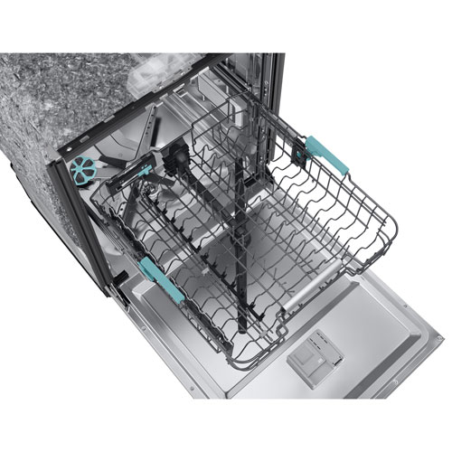 Lave-vaisselle encastrable 24 po 38 dB avec lavage IA et troisième panier de Samsung - Acier inoxydable
