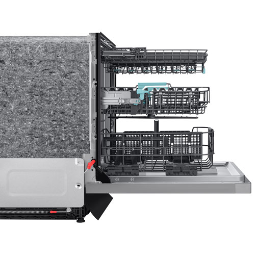 Lave-vaisselle encastrable 24 po 38 dB avec lavage IA et troisième panier de Samsung - Acier inoxydable