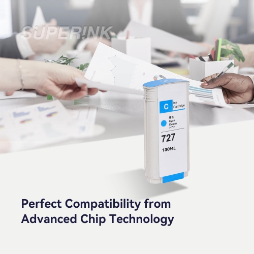 Compatible HP 727 300ml Cyan Ink Cartridge By Superink