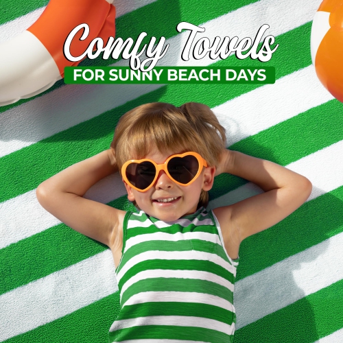 Canadian Linen – Ensemble de serviettes de plage à rayures Cabana, 4 serviettes de plage, 30 x 60 po, coton doux, séchage rapide et léger,