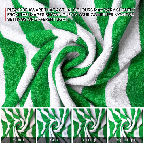 Canadian Linen – Ensemble de serviettes de plage à rayures Cabana, 4 serviettes de plage, 30 x 60 po, coton doux, séchage rapide et léger,