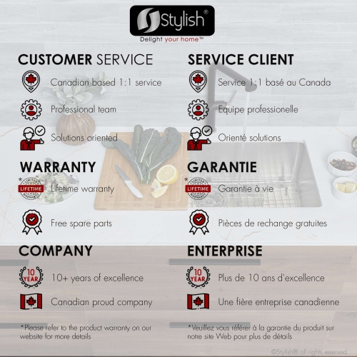 Stylish Dual-Mount 31" Single-Bowl Stainless Steel Kitchen Sink with Grid and Strainer S-402G