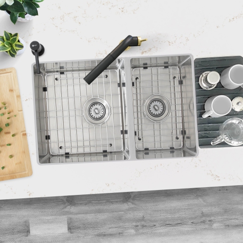 Stylish Undermount 28 inch Stainless steel double bowl 60/40 kitchen sink S-403G