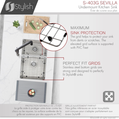 Stylish Undermount 28 inch Stainless steel double bowl 60/40 kitchen sink S-403G