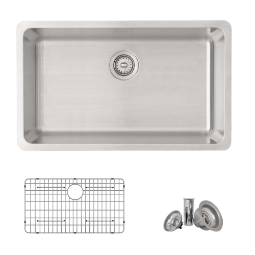 STYLISH  Dual-Mount 30" Stainless Steel Single Bowl Kitchen Sink With Grid And Strainer S-411Tg Best bang for the bucl
