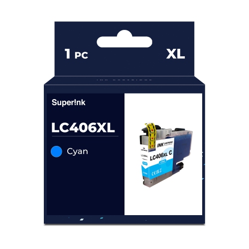 Compatible Brother LC406XL Cyan Ink Cartridge by Superink
