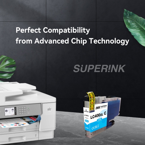 Compatible Brother LC406XL Cyan Ink Cartridge by Superink