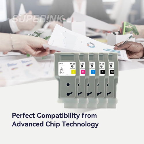 Compatible Canon PFI-320 Ink Cartridge Combo MBK/BK/C/M/Y By Superink