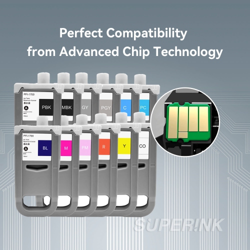 Compatible Canon PFI-1700 Combo 12 PCS Ink Cartridge By Superink