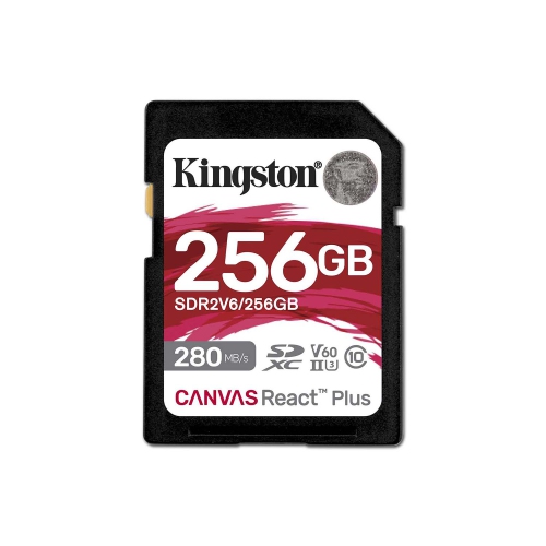 Kingston - Canvas React Plus V60 SD Memory Card, SDXC UHS-II 280R/100W U3/V60/4K, 256GB Capacity