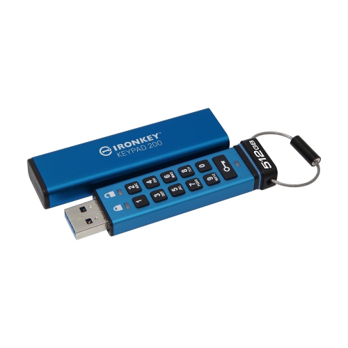 Kingston - IronKey Keypad 200 Series Encrypted USB Flash Drive, FIPS 140-3 Level 3 Certified, 512GB Capacity
