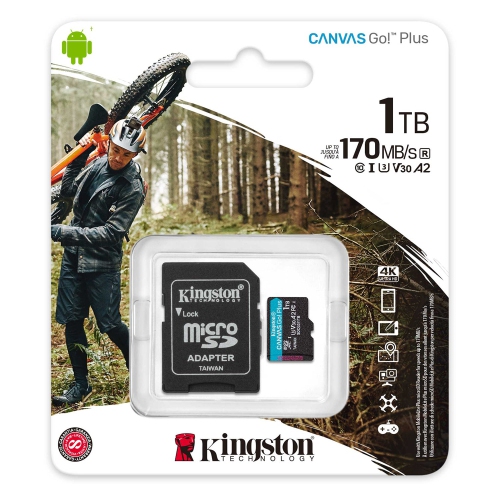 Kingston - Canvas Go! Plus MicroSD Memory Card, 170R A2 U3 V30, 1TB Capacity