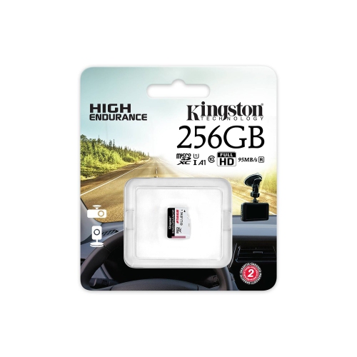 Kingston - High Endurance microSD Memory Card, 95R/30W C10 A1 UHS-I, 256GB Capacity