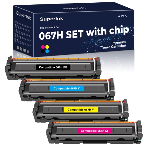Compatible Canon 067H Toner Cartridge Combo With Chip High Yield By Superink