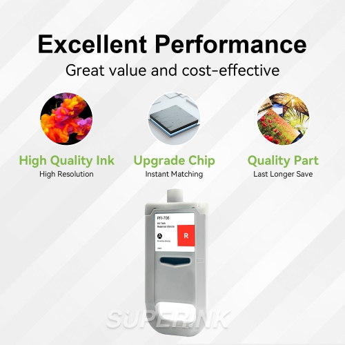 Compatible Canon PFI-706R 700ml Red Ink By Superink