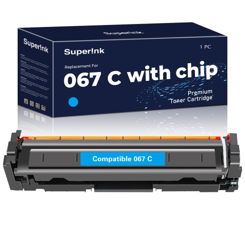 Compatible Canon 067 2350 Pages Cyan Toner Cartridge With Chip By Superink