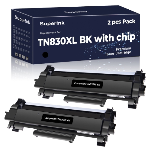SUPERINK  Compatible Brother Tn830Xl Tn830 3000 Pages 2 Pack With Chip By
