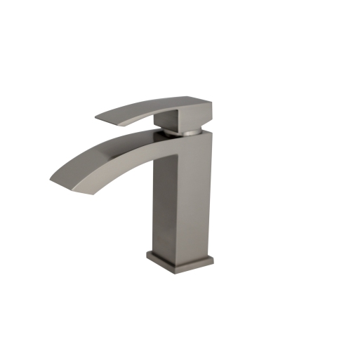 STYLISH  Single Handle Bathroom Faucet for Single Hole Brass Basin Mixer Tap, Brushed Nickel B-109B
