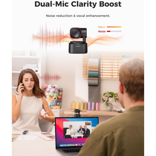 OBSBOT Tiny 2 Lite Webcam 4K, AI Tracking Streaming Camera, PTZ Camera With 1/2"Sensor, Gesture Control,60 FPS, HDR, Noise-Canceling Microphone