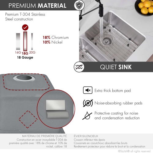 Stylish Dual-Mount 29" Double Bowl Stainless Steel Kitchen Sink with grids and strainers, S-414TG