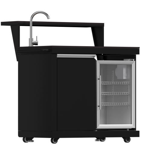 Ensemble de cuisine d'extérieur Forno All'Aperto avec barbecue 87 600 BTU, module d'évier et de bar, four à pizza au gaz, comptoirs en