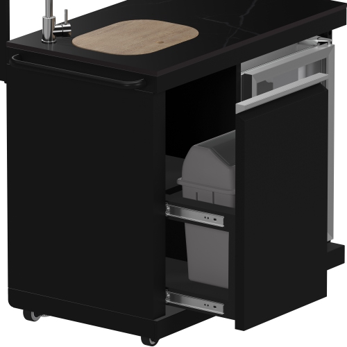 Ensemble de cuisine d'extérieur Forno All'Aperto avec barbecue 87 600 BTU, module d'évier et de bar, four à pizza au gaz, comptoirs en