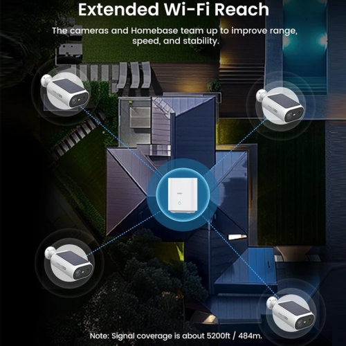 Aosu C8E-4H 3MP Solar-Powered Dual Band Wi-Fi Cameras Kit with 2-Way Audio, Auto Cross-Tracking Function, Color Night Vision, AI Alerts & Alarms and