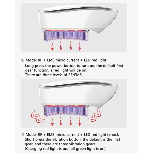 EMS – Brosse à cheveux à repousse par radiofréquence, brosse de massage pour les mollets à stimulation électrique