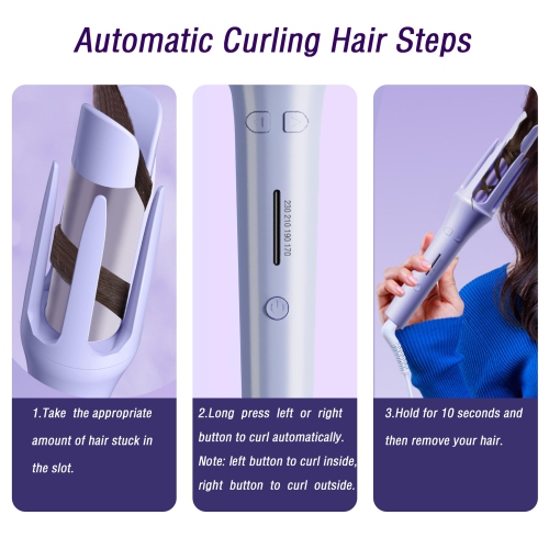 Automatic Hair Curle 32mm Rotating Curling Iron with 4 Temperatures Automatic Curling Iron Wand for Women