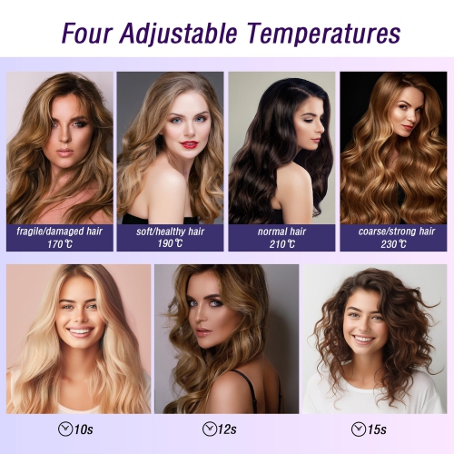 Automatic Hair Curle 32mm Rotating Curling Iron with 4 Temperatures Automatic Curling Iron Wand for Women
