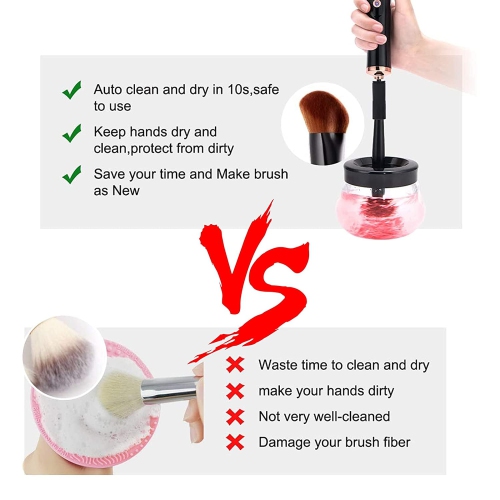 Nettoyant pour pinceaux de maquillage et séchoir 2-en-1 Nettoyant pour pinceau auto