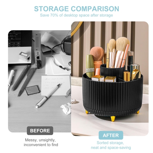 Porte-crayon pour bureau, 5 fentes, organisateurs de bureau et accessoires rotatifs à 360 degrés, rangement de bureau pour fournitures de bureau