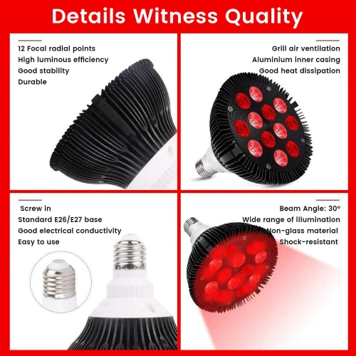 Red Light Therapy Lamp 660nm & 850nm Near Infrared Light Therapy Devices for Face and Pain Relief