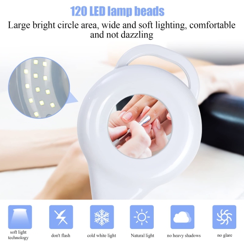 170cm Adjustable LED Lamp 24W 4000K LED Lamp for Beauty Facials Skincare Tattoo Eyebrows Nail, Eyebrow False Eyelash Grafting