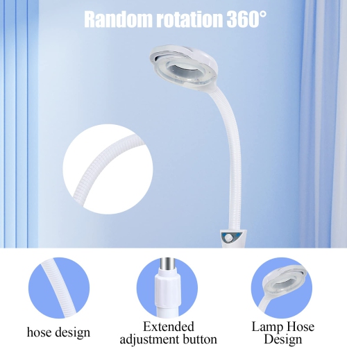 170cm Adjustable LED Lamp 24W 4000K LED Lamp for Beauty Facials Skincare Tattoo Eyebrows Nail, Eyebrow False Eyelash Grafting