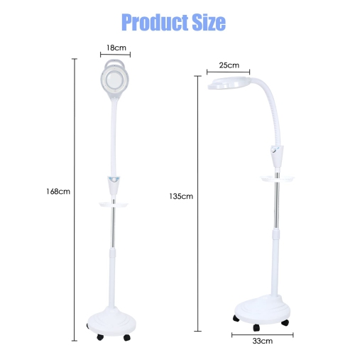 170cm Adjustable LED Lamp 24W 4000K LED Lamp for Beauty Facials Skincare Tattoo Eyebrows Nail, Eyebrow False Eyelash Grafting