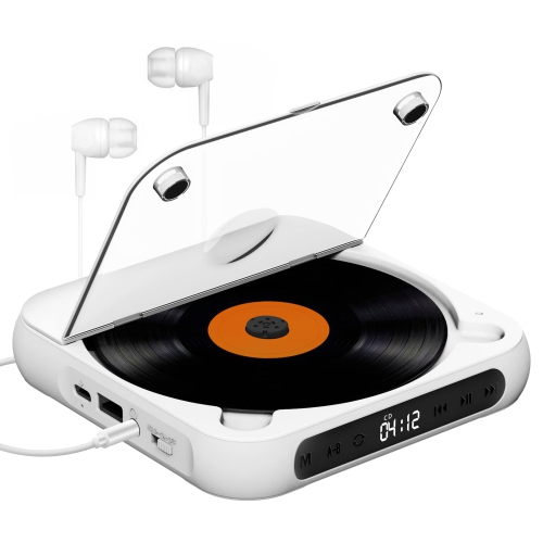 Haut-parleur Bluetooth portatif Lecteur stéréo LED, qualité sonore HIFI, lecteur CD avec batterie rechargeable intégrée de 2000 mAh