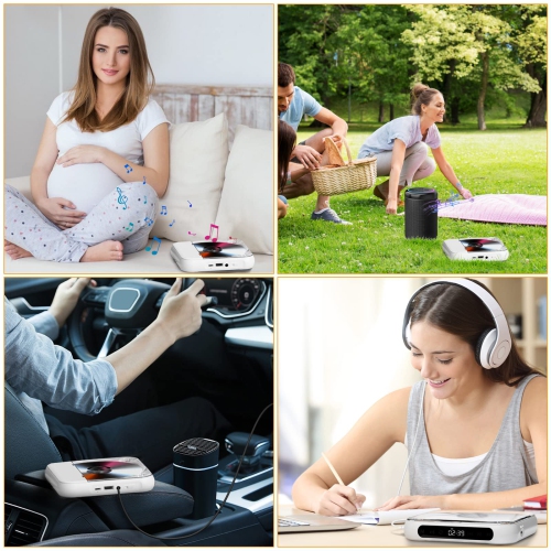 Haut-parleur Bluetooth portatif Lecteur stéréo LED, qualité sonore HIFI, lecteur CD avec batterie rechargeable intégrée de 2000 mAh